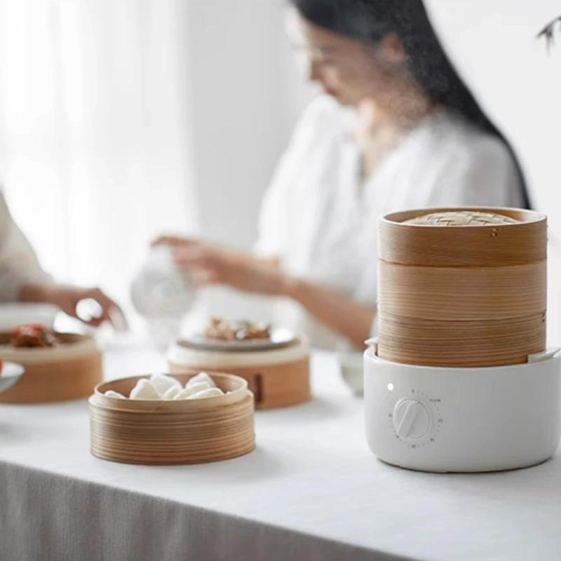 220V Elektrický parní hrnec Multifunkční domácí vícevrstvý bambusový parní hrnec Parní hrnec Snídaňový přístroj