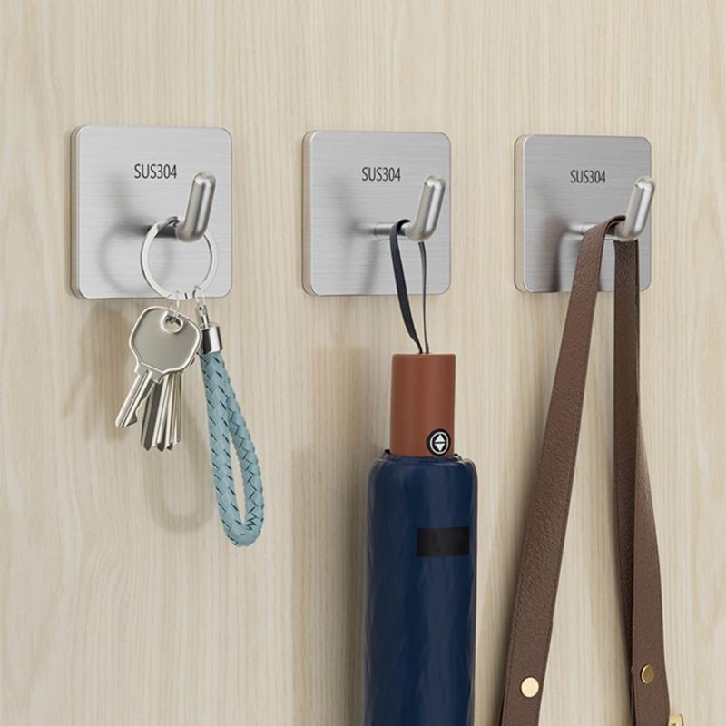 Set of 5 Versatile Adhesive Towel Holders Convenient Stick On Hooks for Bathroom Livingroom Rustproof Towel Holder Hooks