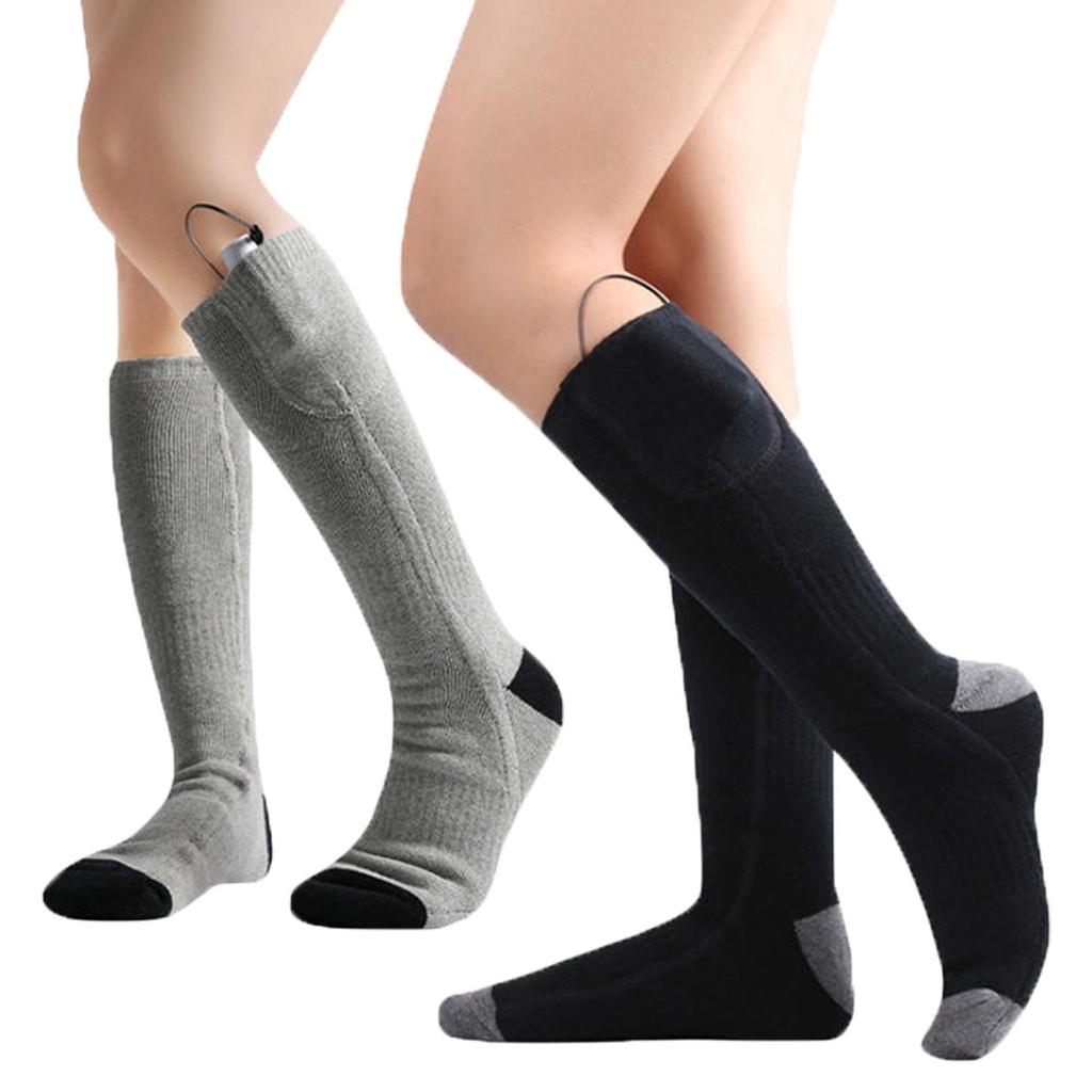 USB Rechargeable Heated Socks for Winter - Unisex Electric Warmth for Outdoor Skiing