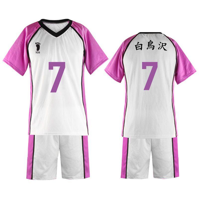 Haikyuu Shiratorizawa Academy Volleyball Kostüm Atmungsaktives Sportanzug-Set