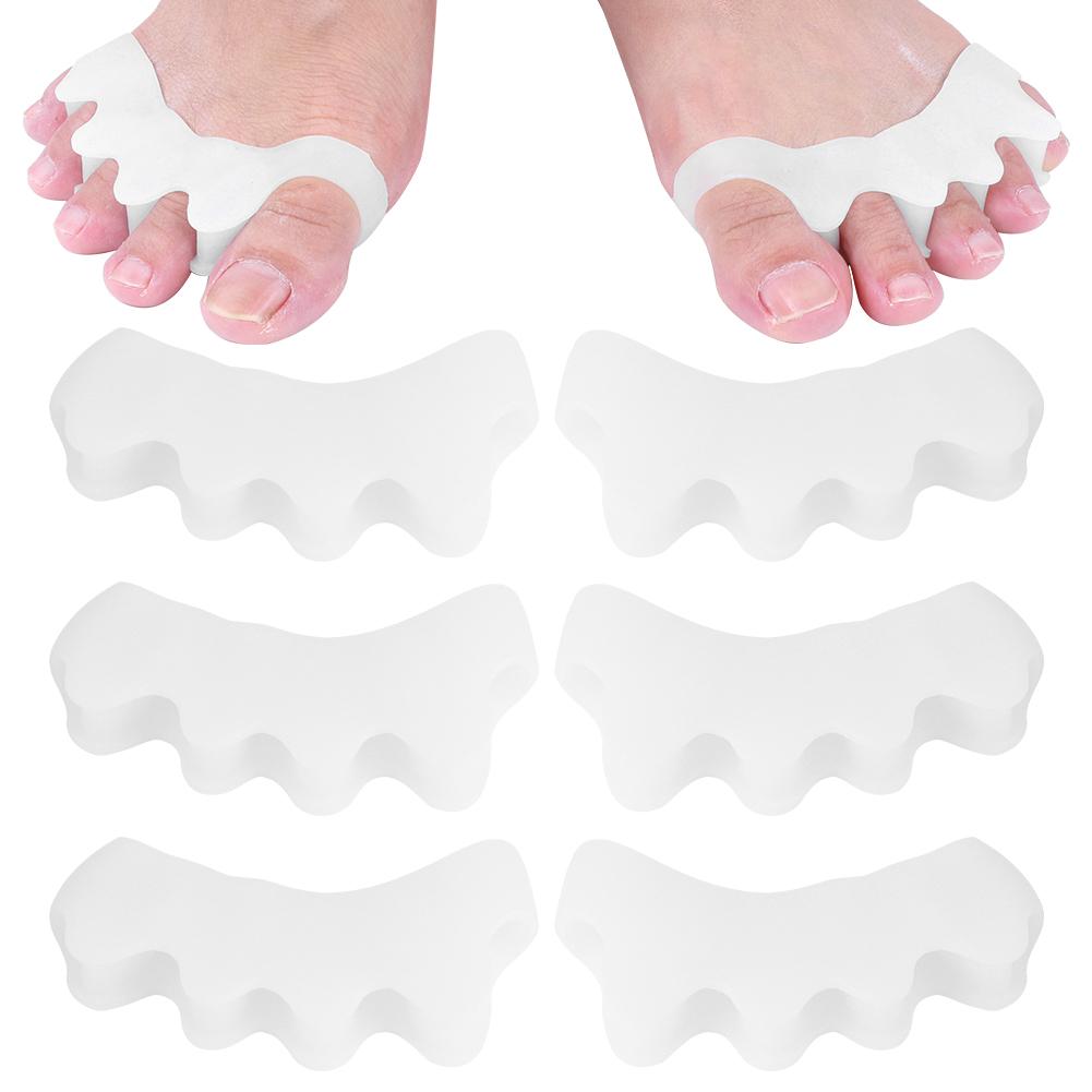 4 pár lábujjválasztó szilikagél 2?Lábujj Elválasztó Korrekció Bütyök Fájdalomcsillapítás Ortopédiai EszközFehér