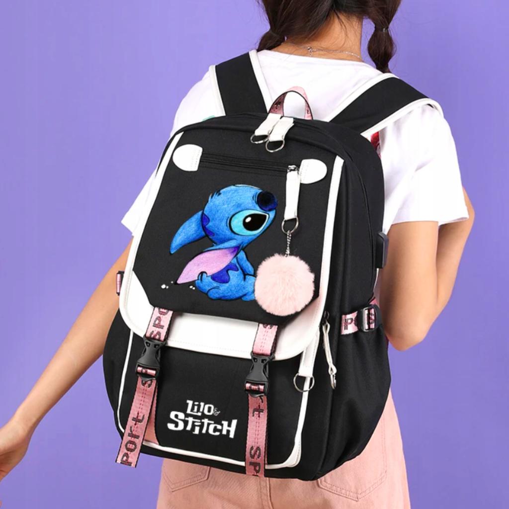 Lilo och Stitch Ryggsäck För Skola, Skola, Stad, Resor, Rymlig