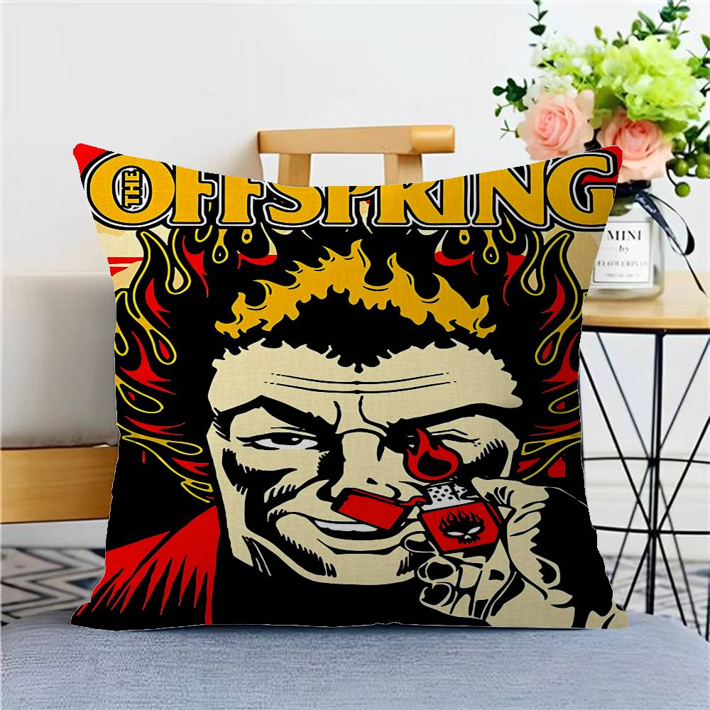 Pop Punk Band T-The OffspringS Pillow Covers Cartoon Sofa Decorative Home Double-sided Printing Short Plush Cute Cushion Cover