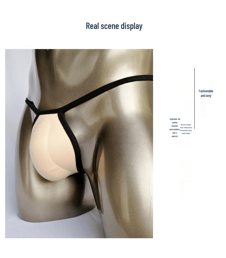 Men's Sporty Tight Thong with Sponge Crotch Protector and T-back Design
