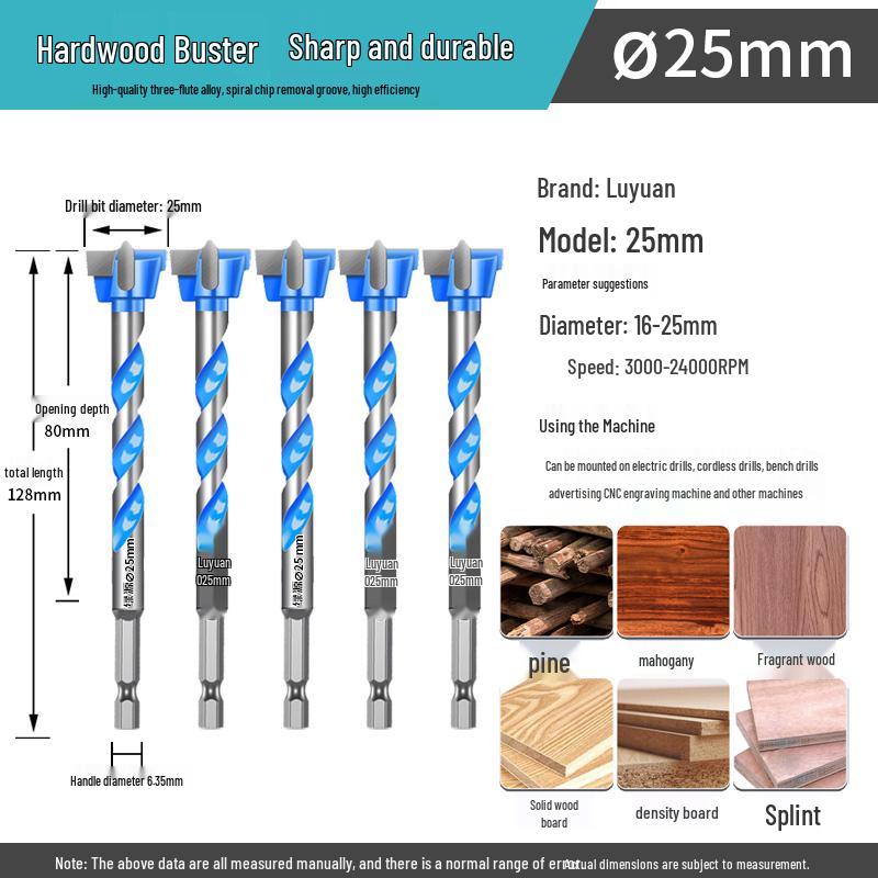 Extra Long Wood Hole Saw & Drill Set for Woodworking, Hinge, Plastic, and Door Panels