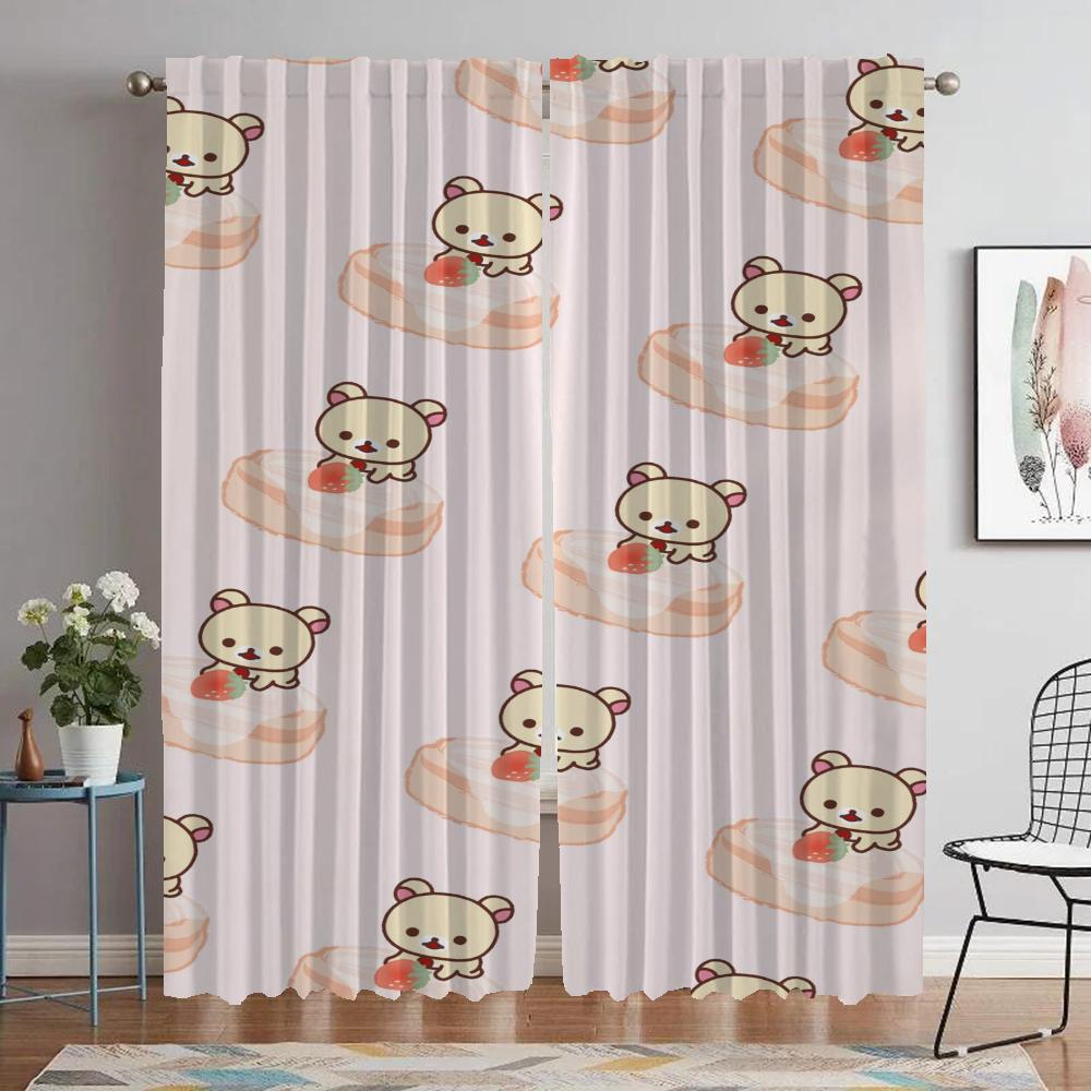 Rilakkumas Anti-mosquito Curtains for Living Room Curtain Partition Home Interior Curtains 2 Pieces Shades Halloween Decoration