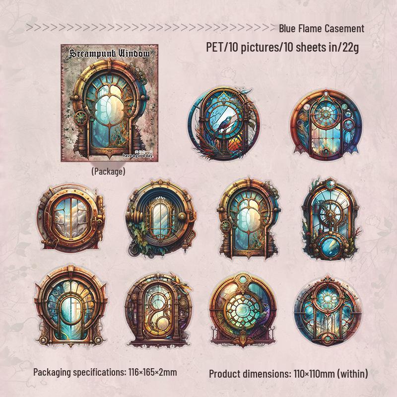 Punk Window Shadow: Stylish Large Window Sill Stickers - 6 Designs, 20 Assorted Sheets