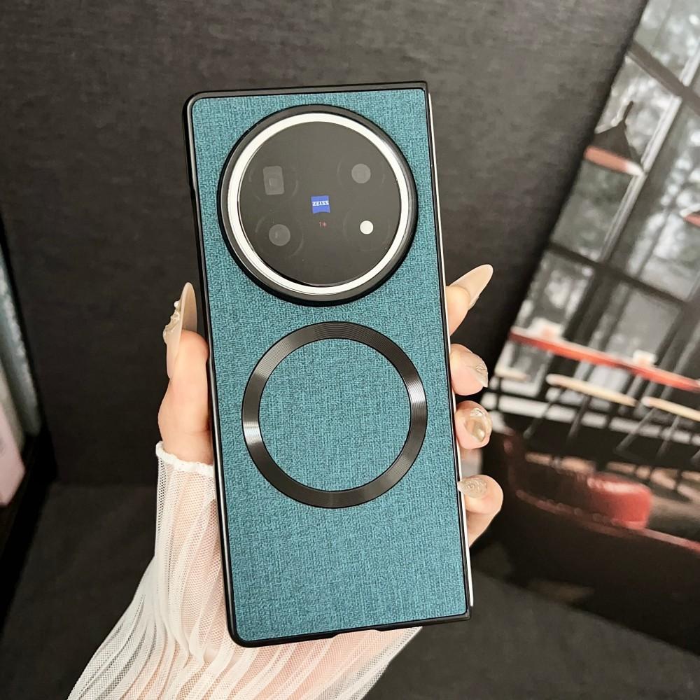 Für VIVO X Fold 5 Hülle Luxus PU-Stoff Magnetisch Kabelloses Laden Schutzhülle Rückseite für VIVO X Fold5 Handyhülle