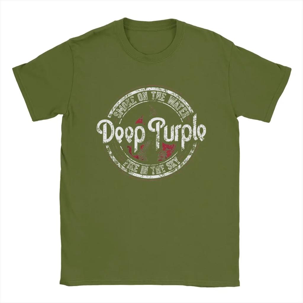 Deep Purple T-Shirt Men Novelty 100% Cotton Tee Shirt Round Collar Short Sleeve T Shirt Gift Idea Clothing