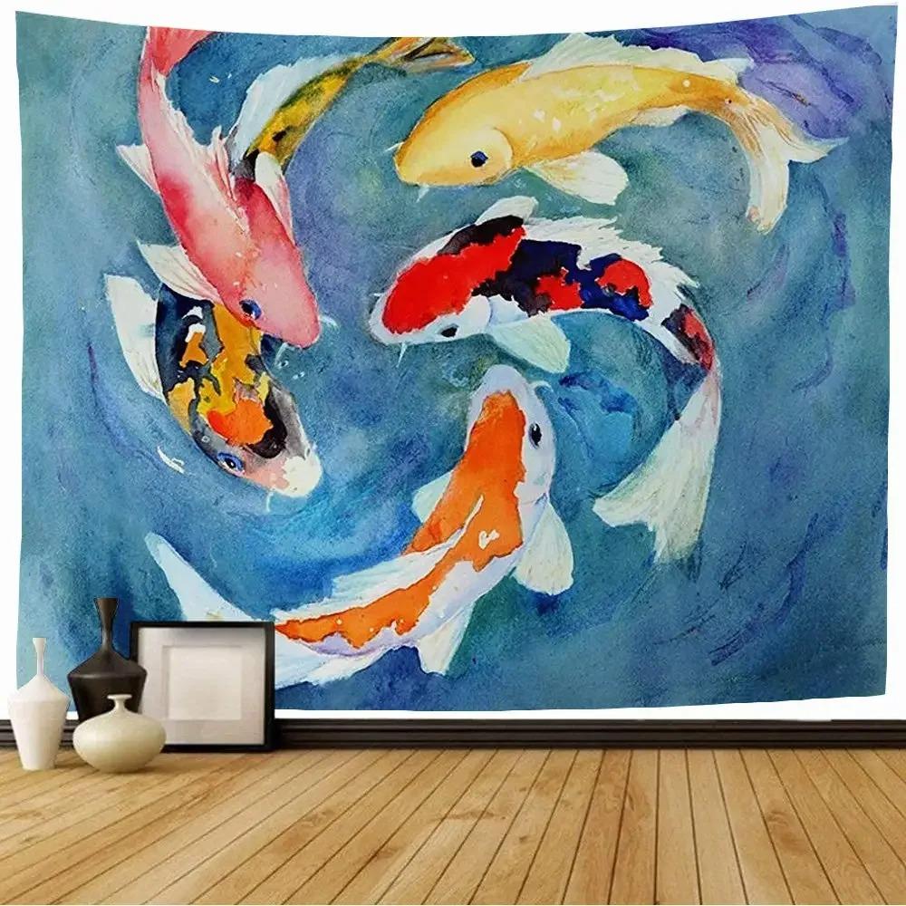 Goldfisch Wandteppich Büro Wohnzimmer Dekoration Zuhause Wandteppich