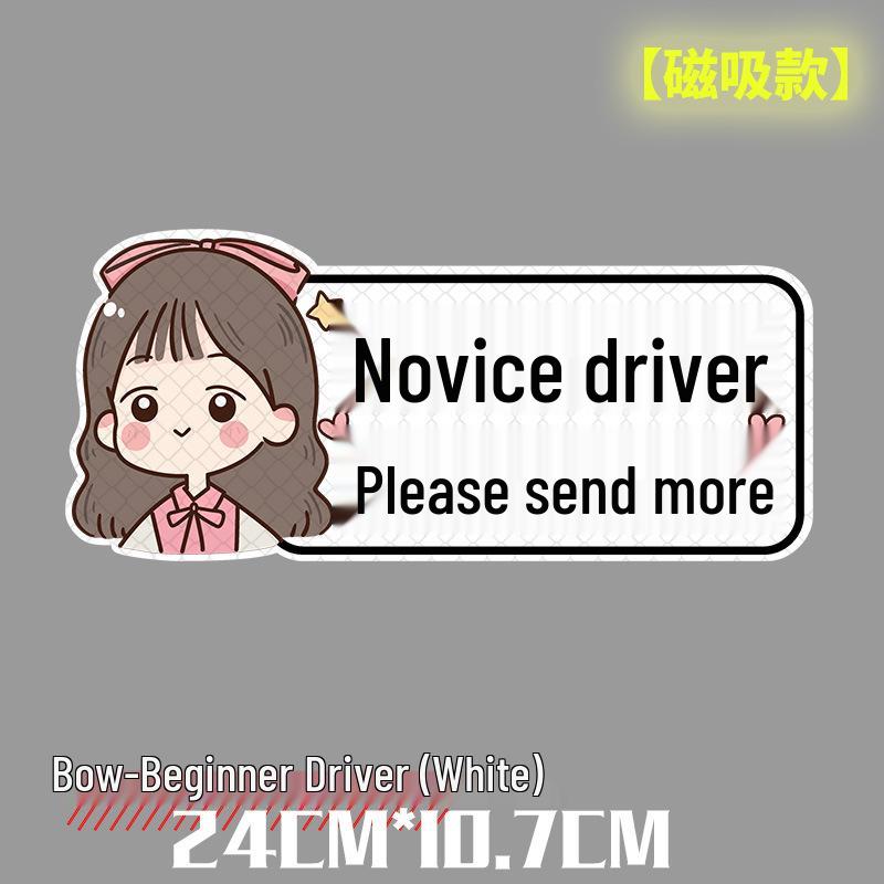 New Driver On Board Reflective Car Sticker - Female Driver Alert