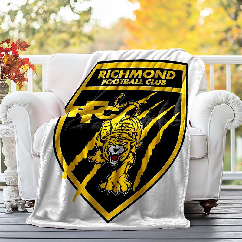 Richmond Tigers Flannel Blanket Soft All-Season Throw, Design for Camping, Car Travel, Hiking Sofa, Bed, Office Perfect Gift for Parties