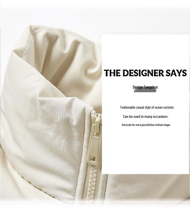 Unisex Trendy Stand Collar Thick Puffer Jacket - Winter Cotton-Padded, Loose Fit for Men and Women