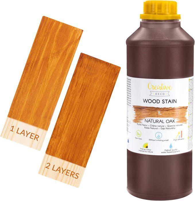 Teinture Bois - Creative Deco - Chêne Naturel - 1L - Séchage Rapide - Non Toxique - Acrylique