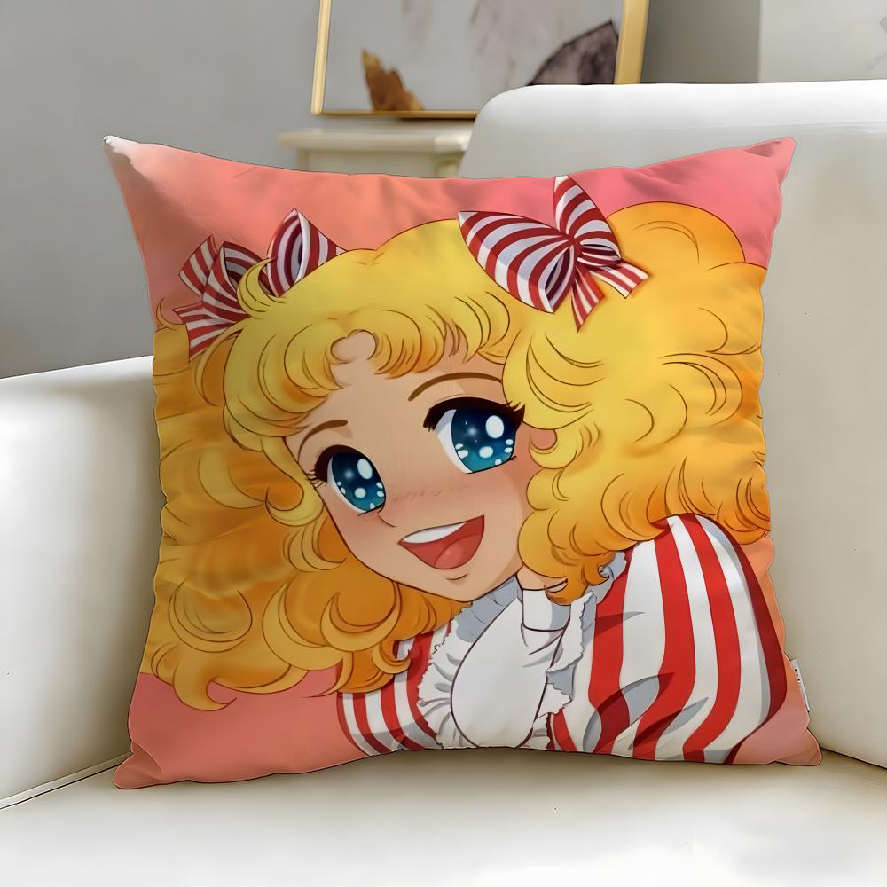 classic anime Candy Candy Cushion Cover Soft & Easy-Wash Pillow Case – Versatile for Couch, Bed, Travel and Office
