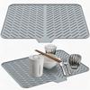 Dish Drying Mat Ultra Absorbent Silicone Drying Mats Non-Slip Fast Drying Draining Mat Heat Resistant Kitchen Dish Drying Pad