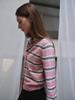 Generalidea Multi Stripe Crew Neck Cardigan [Pink] / Wbe1L04504