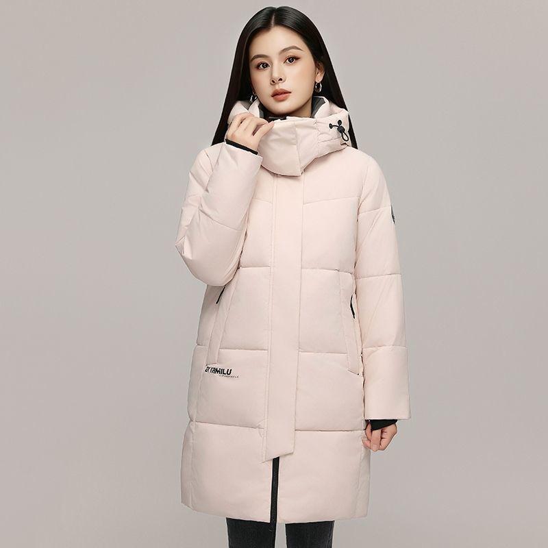 

Модная и теплая куртка средней длины с хлопковой подкладкой, свободная и повседневная хлопковая куртка для женщин на зиму S розовый