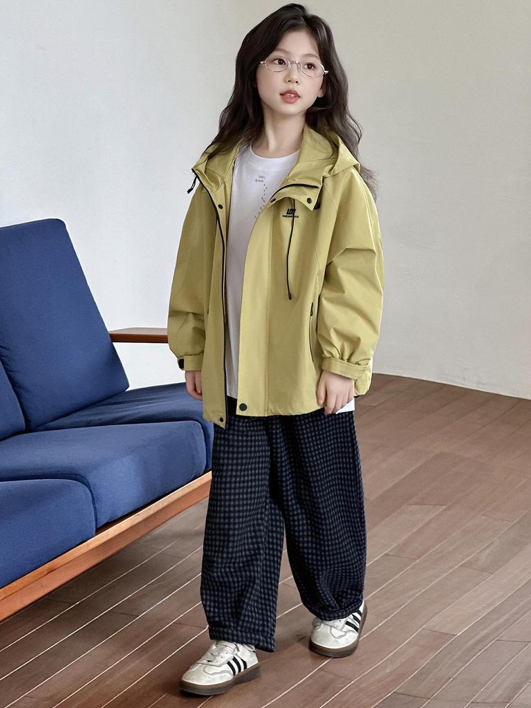 Girls' Stylish 2026 Spring/Autumn Windbreaker for Middle School Students