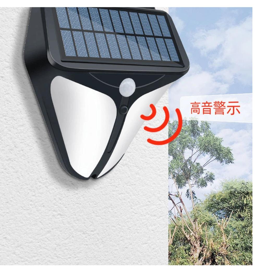 Solar LED Security Alarm Light PIR Motion Sensor Waterproof Outdoor Warning Lamp for Farm, Pond, Home, Yard, Warehouse and Villa