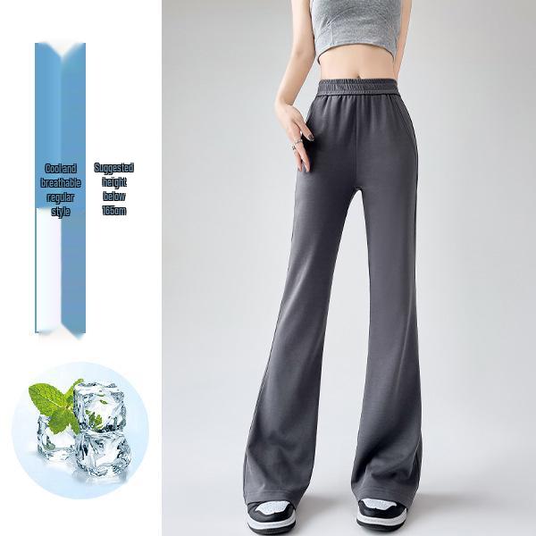 Women's Micro-Flare Ice Silk Bell Bottom Pants - 2026 Spring/Summer