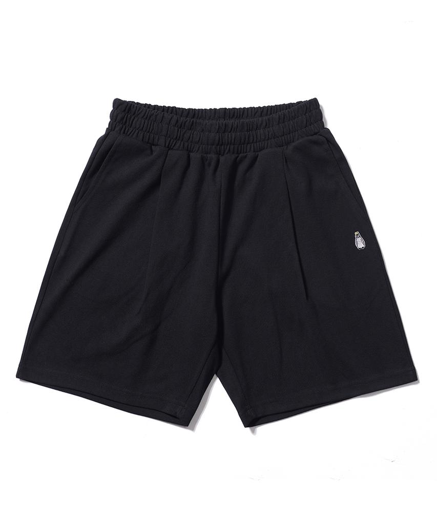 GAKKAI UNIONS One-Pleat Sweat Shorts Black