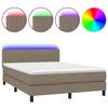 Maison Exclusive - Sommier à lattes de lit avec matelas LED Taupe 140x190 cm Tissu