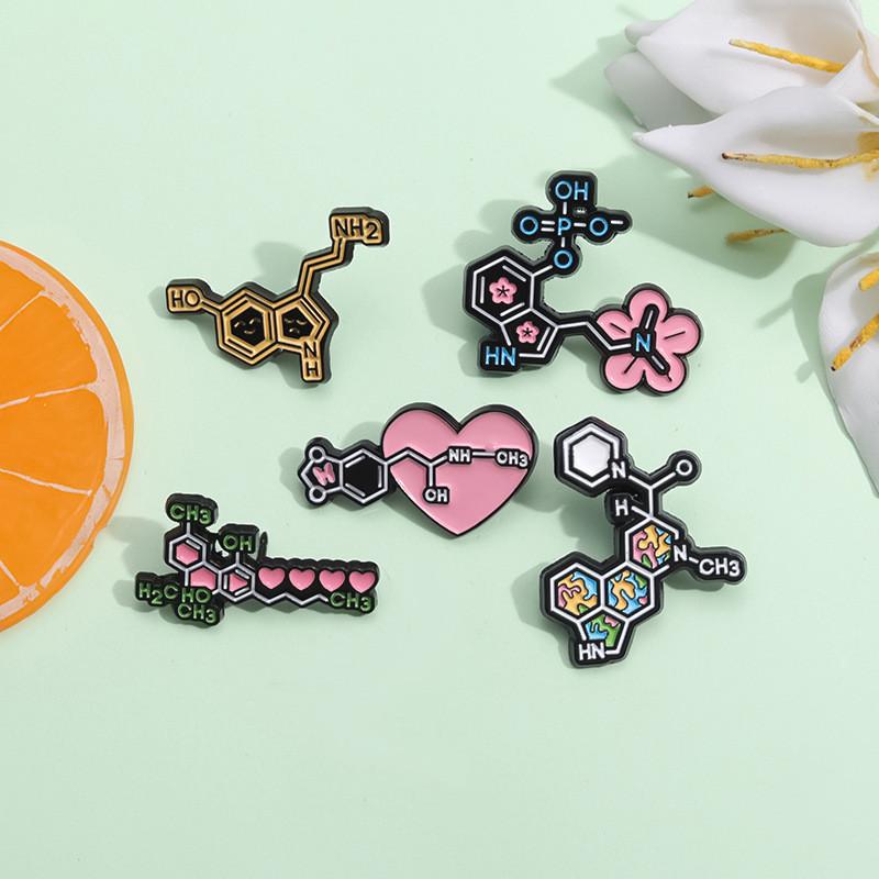 Cartooninspired Contemporary Molecule Brooch Stylish Alloy Pin For Any Attire Winter