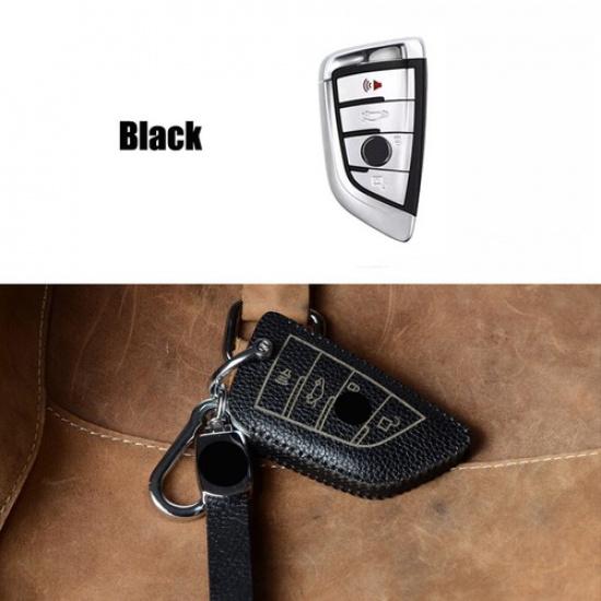 Genuine Leather Car Key Case Cover For BMW 2 3 4 5 6 7 M5 X1 X2 X3 X4 X5 X6 X7