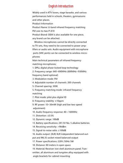 Premium U-Band Infrared Wireless Dual Microphone System with Lavalier & Headset for Stage and Conference Use