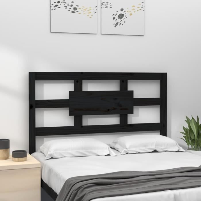 VidaXL Headboard Black 95.5x4x100 Cm Solid Pine Wood 818024