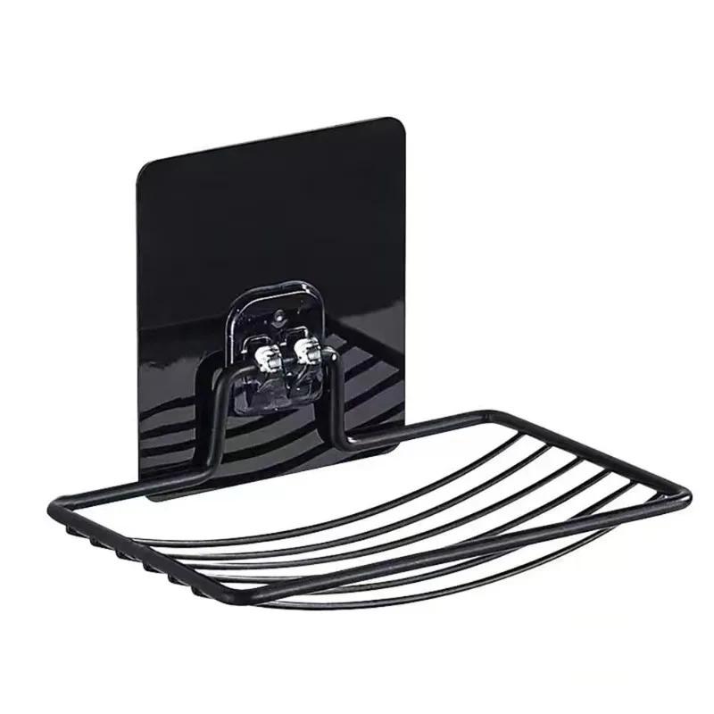 New Stainless steel soap box without drilling, wall-mounted bathroom soap box, bathroom net basket soap rack 1pcs