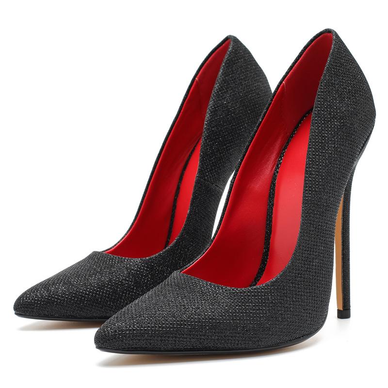 Fashion High Heels Sexy Shoes Women Pumps Large Size 43 44 45 White Stiletto Heel Patent Leather Office Wedding Shoes Hey Si Mey