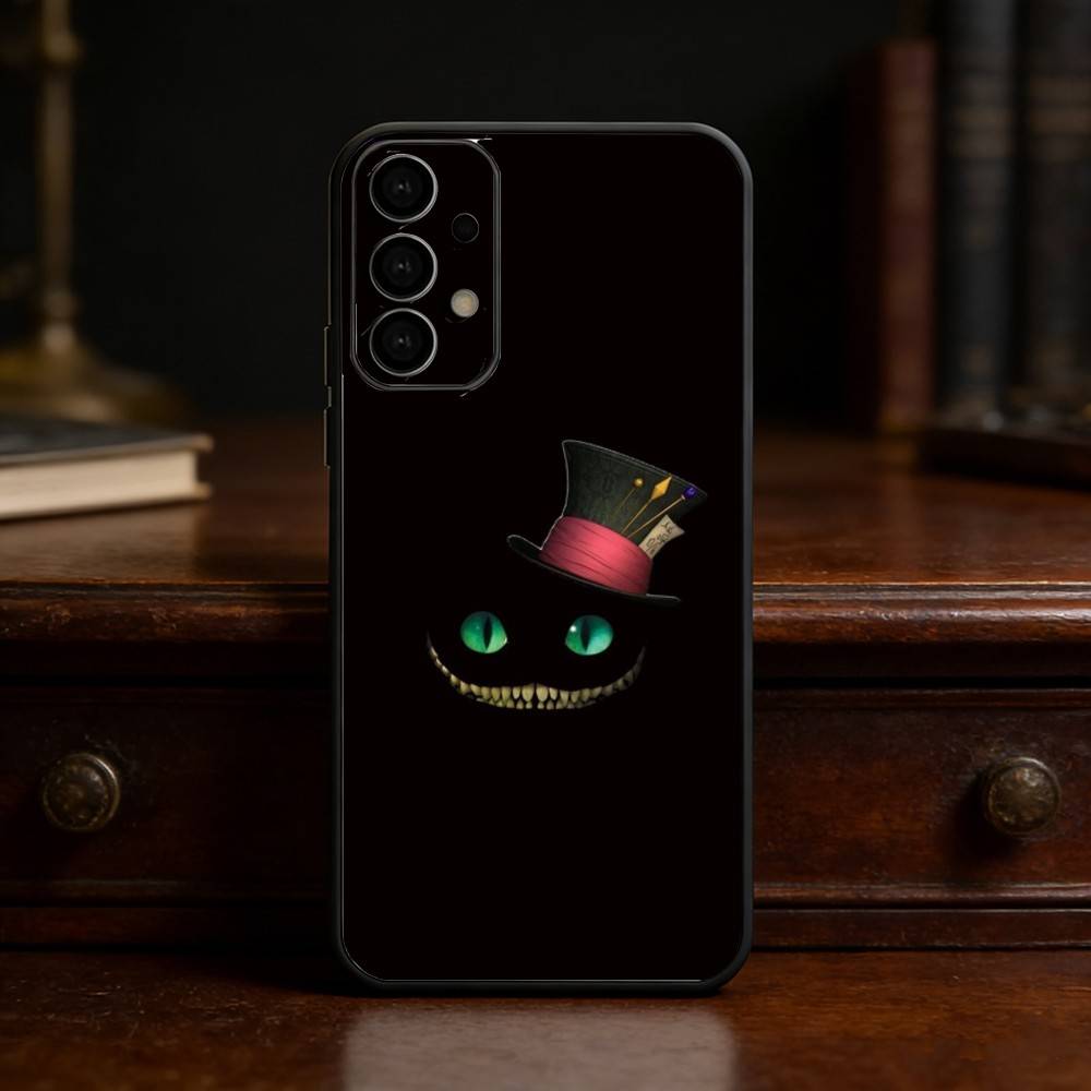 C-Cheshire Cat Cool Eye Alice phone Case For Samsung S25,24,21,22,23,30,Ultra,20,Plus,Fe,Lite,Note Soft Black Cover