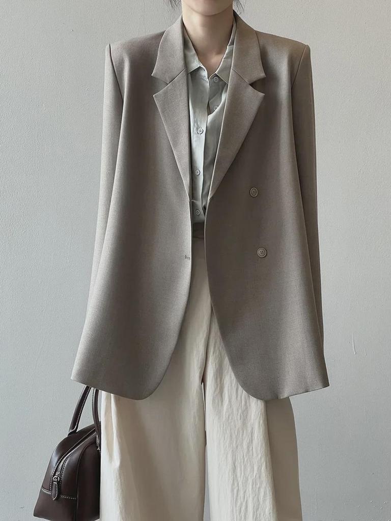 Yanshuang Women's High-End Spring Suit Jacket with Irregular Back Slit