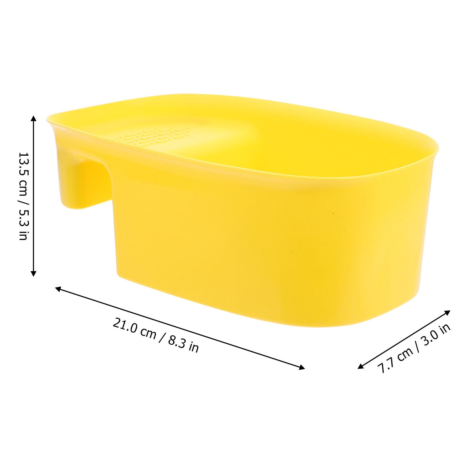 

1Pcs Sink Drain Basket Premium Plastic Colander Kitchen Strainer Storage Holder Efficient Draining Multifunction Mesh Rack жёлтый