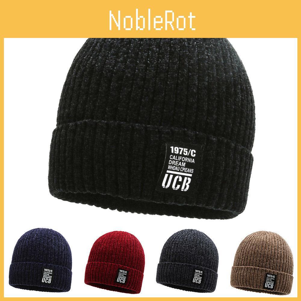 Knitted Color Solid Hat Letter Printing Beanie Caps Windproof Fashion Gifts
