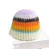 Japanese Colorful Striped Dopamine Plush Fisherman Hat Women's Autumn and Winter Warm Ear Protection Woolen Hat Niche Basin Hat