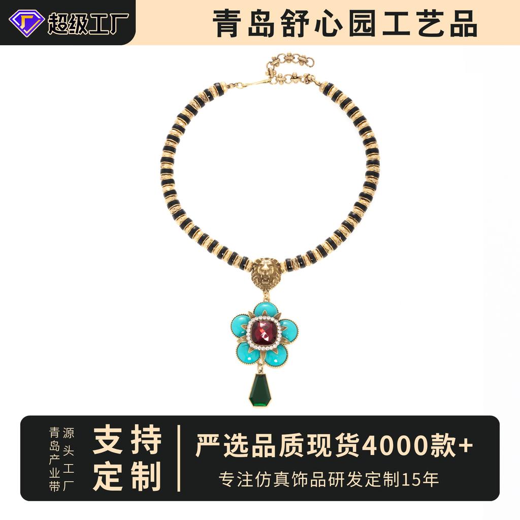 Beaded Neck Chain, Ethnic Style Retro Niche Design, Handmade Beaded High-End Sense, Personalized Simple Necklace, Female