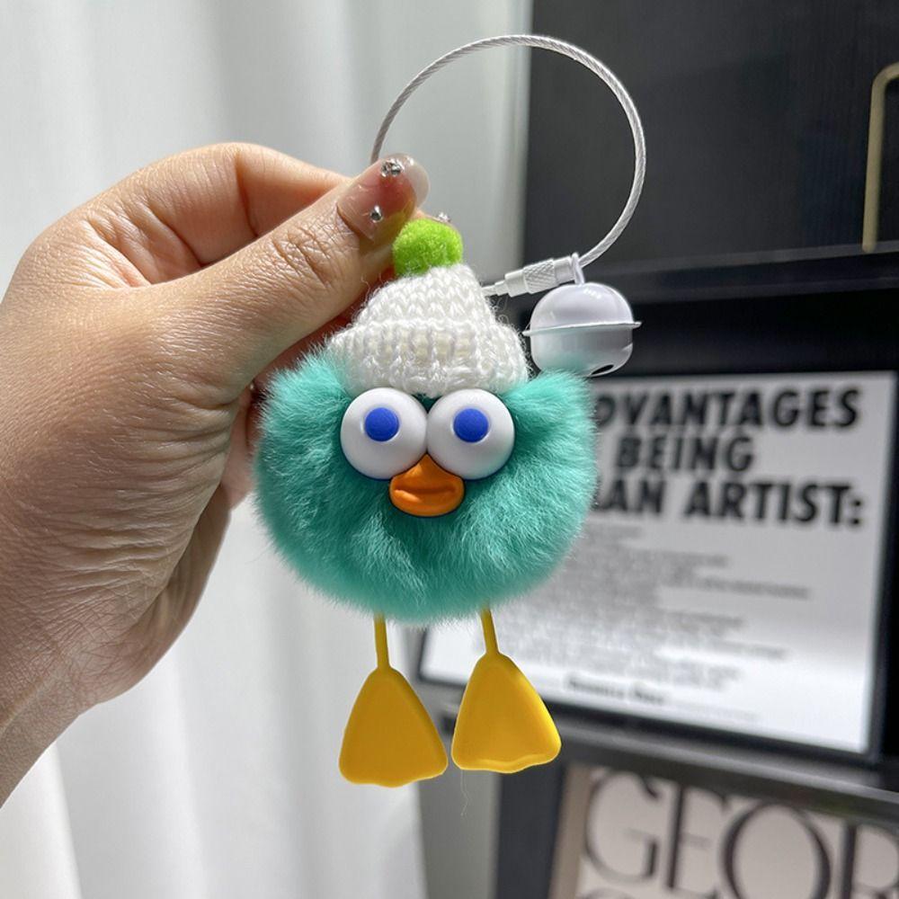 Plush Pendant Rex Rabbit Hair Ball Keychain Duckling  Durable   Bag Pendant