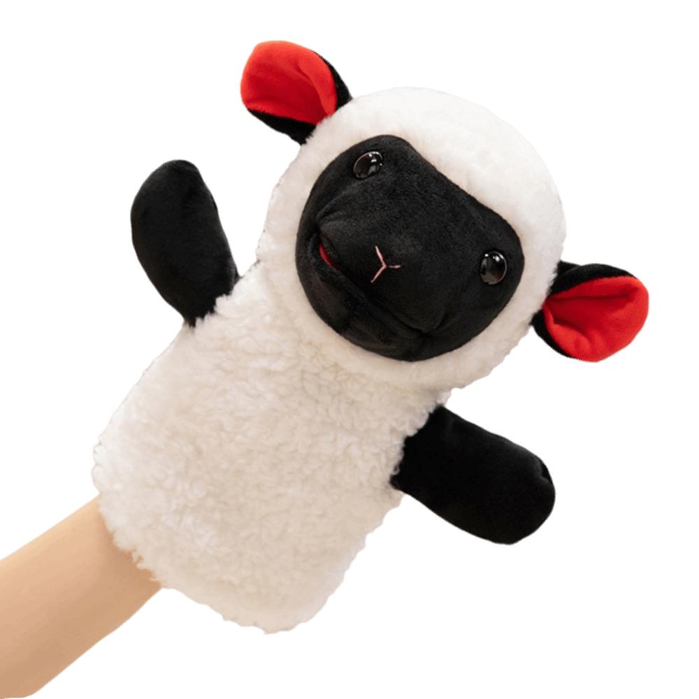 

25cm Goat Sheep Plush Puppets Cartoon Stuffed Plush Animal Toy Stuffed Hand Doll Interactive Props Style A