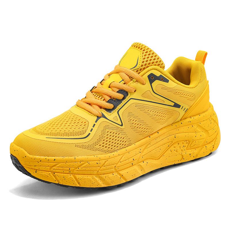 Summer new racing cushioning marathon running shoes men's flying woven breathable casual couple sports shoes