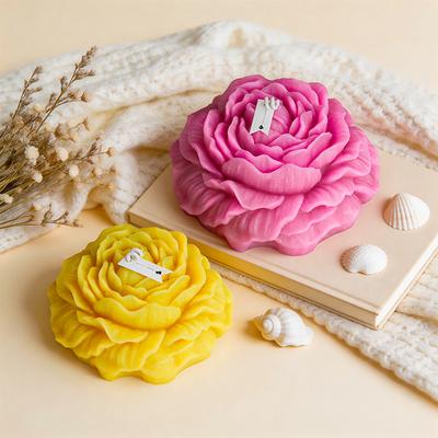 3d Soap Mold High-Temperature Peony Flower Candle Mold Aromatherapy Silicone Mold Reusable Cake Chocolate Mould For Candle Soap