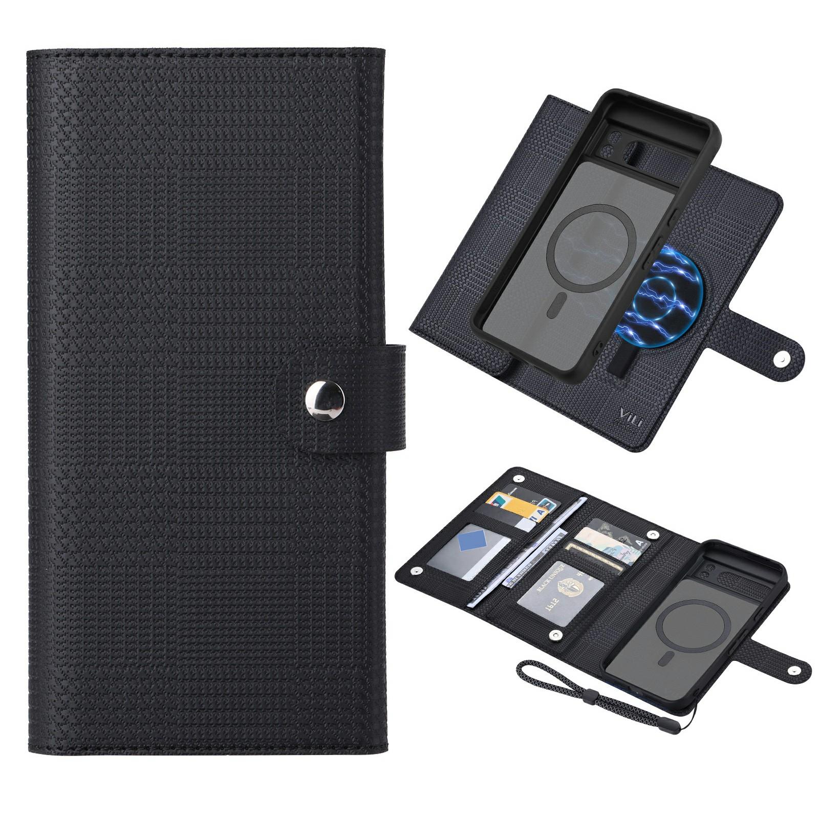 

VILI GHA Series For Google Pixel 8 Pro RFID Blocking Case Card Holder Phone Cover Compatible with MagSafe Black