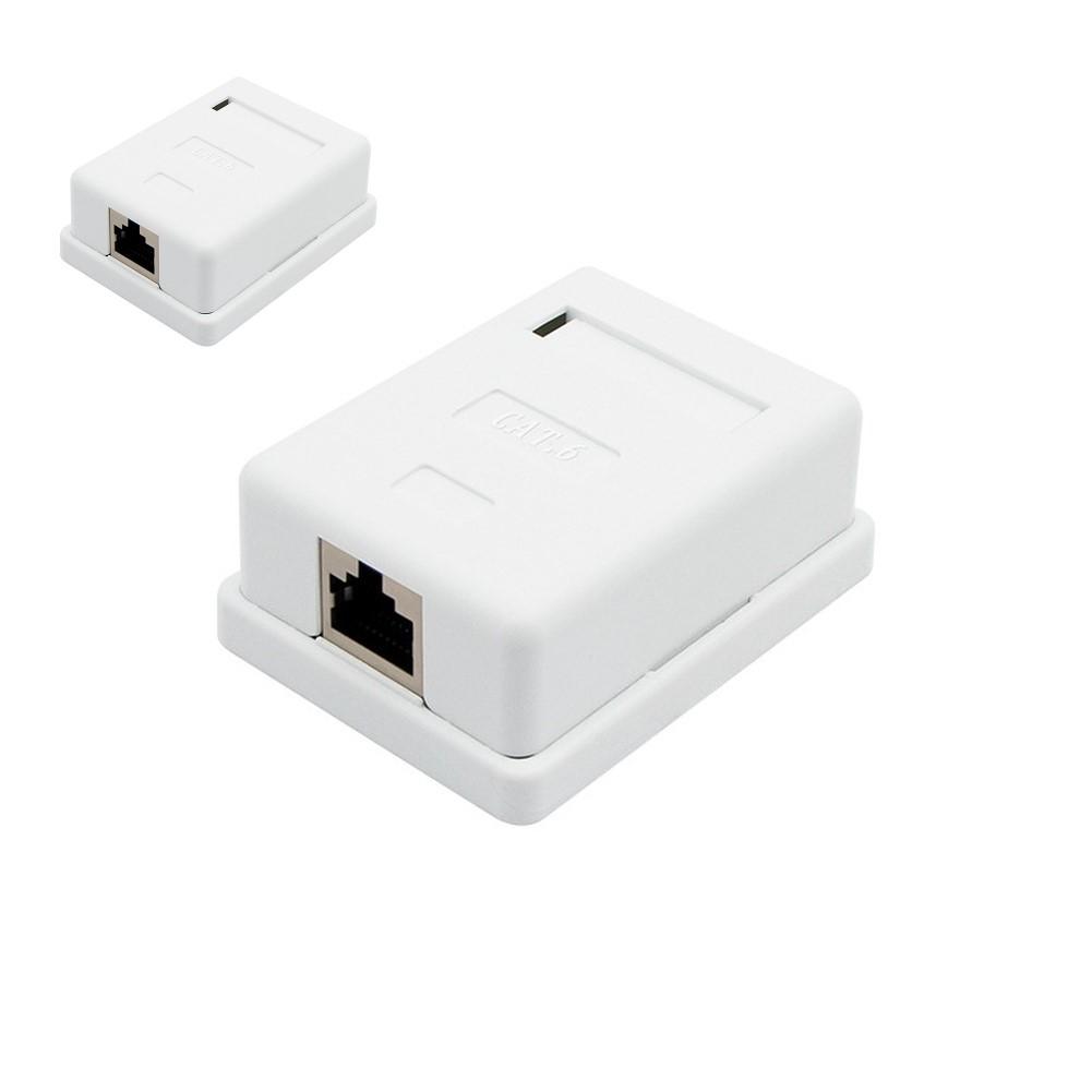 Shielded Cat6 Junction Box Single Dual Port For Stable Wiring Wall Or Desk Network Panel With Gold Plated Connections
