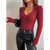 Women's Fashion Long Sleeve Casual Pullover Tops Autumn Winter Femme Knit Pull Sweater