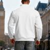 Winter Fleece-Lined Oversized Outdoor Men's Warm Stand-Up Collar Contrast-Striped Sports Sweatshirt