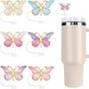 4/6Pcs Glitter Butterfly Straw Covers Reusable Bling Straw Toppers  Tumbler Accessories