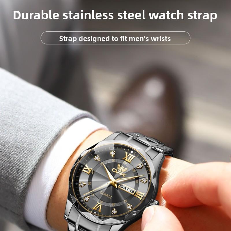 OPK Watch Double Calendar Waterproof Quartz Watch Luminous Men's Watch Men's Watch