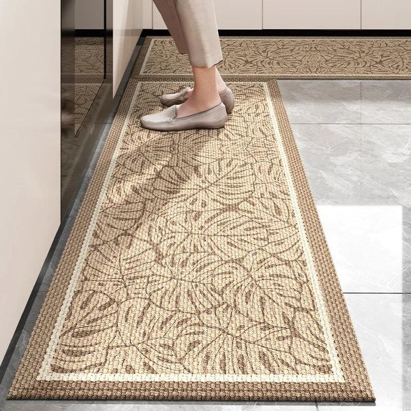 Kitchen Carpet Non-slip Floor Mat Long Carpets Wear-resistant Dust-proof Beige Rug Minimalist Home Decoration Rugs
